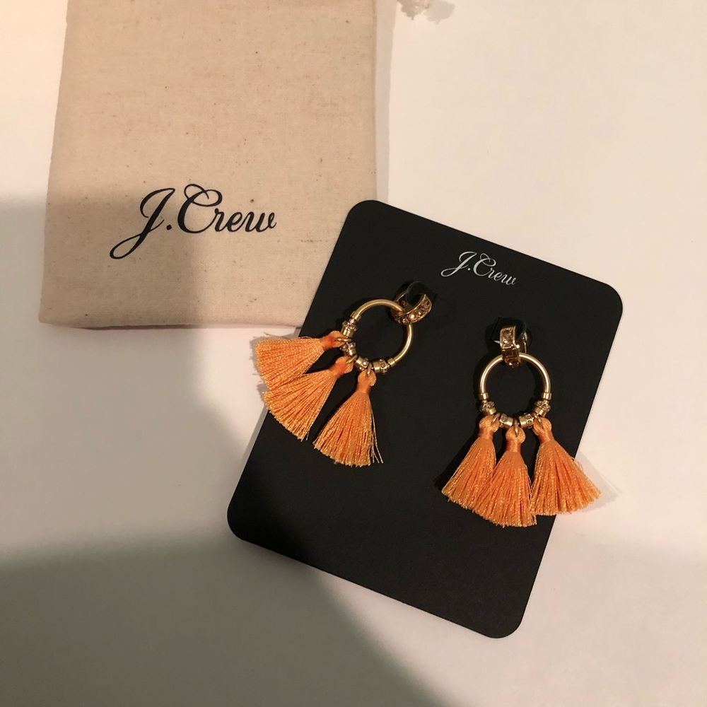 NWT J.Crew Pave Tassel Earrings